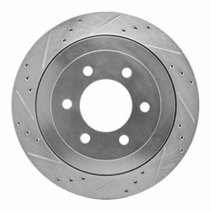 Ford Expedition Brake Rotor (1) - Rear Left - R1 Concepts - Drilled & Slotted - Silver - `07-`17